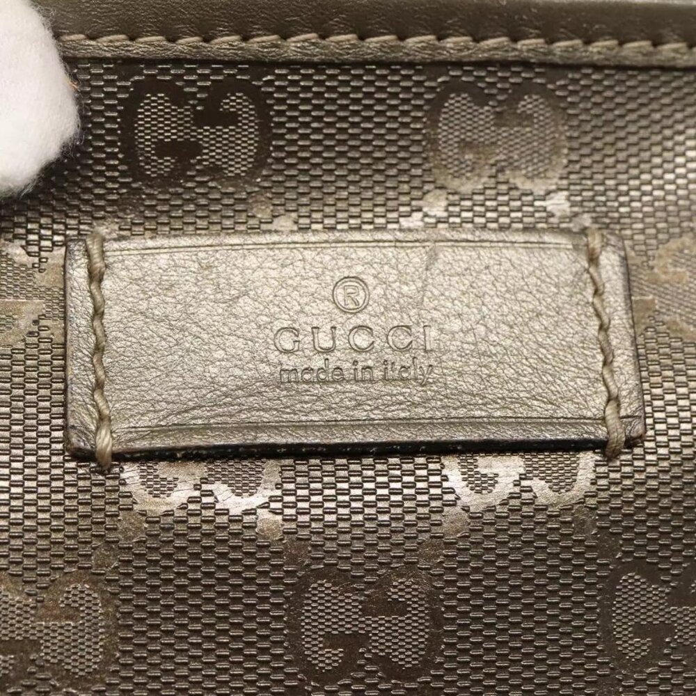 GUCCI GG implementation Tote Bag Khaki 211138 Auth KD120 - Picture 11 of 16
